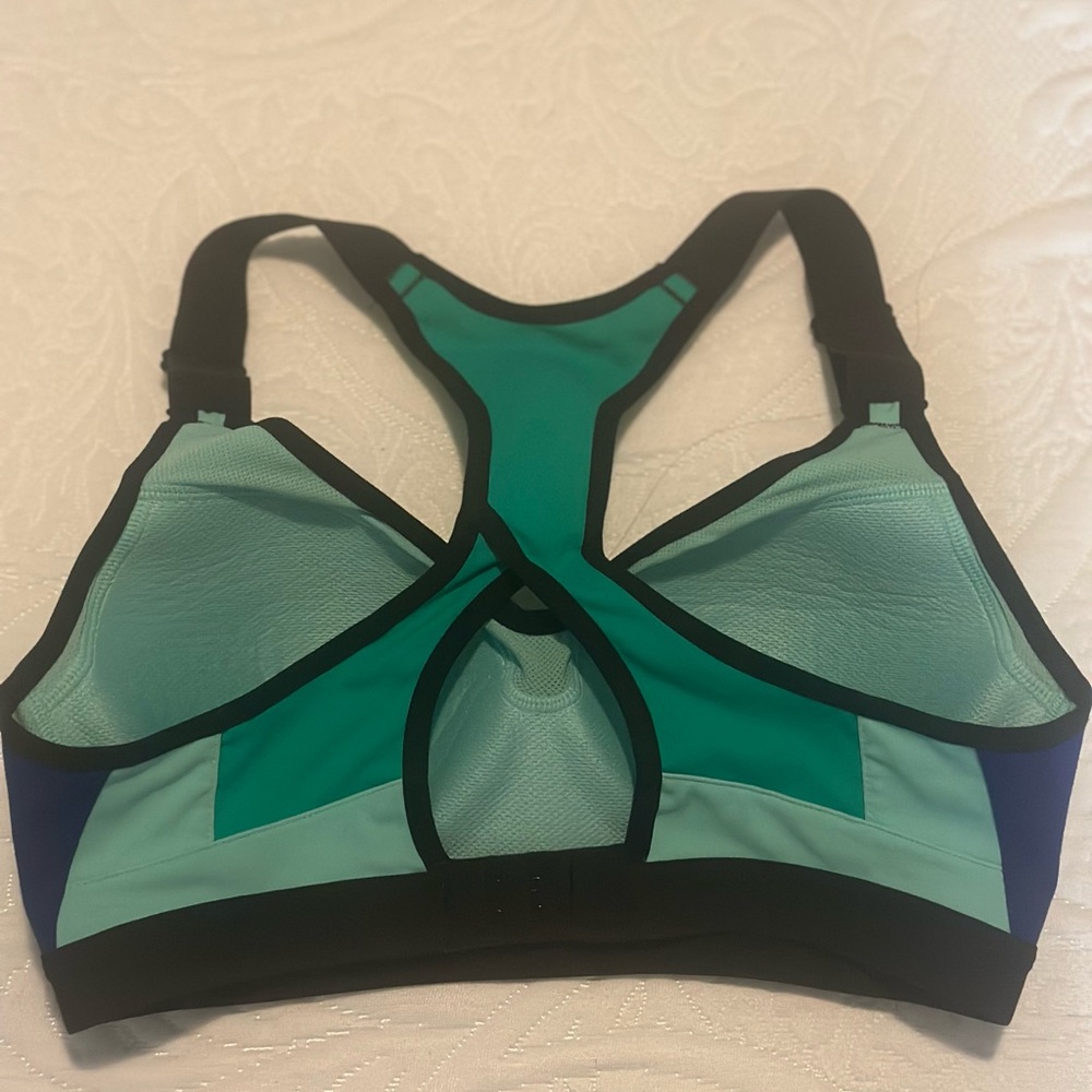 VSX Victorias Secret 32B Sports Bra Incredible Padded Blue Green Black - Picture 2 of 3